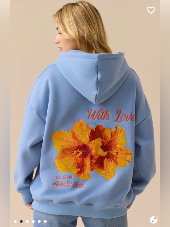 Altar'd State Tops - Altar'd State Light Blue Hooded Pullover